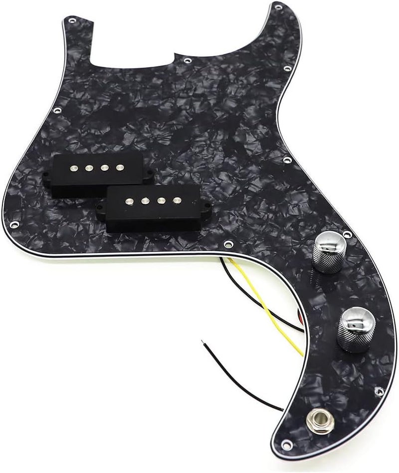ROZILO Black Pearl Pre-wired Bass Pick Guard Loaded P Bass Pickguard for Precision P Bass - Image 1